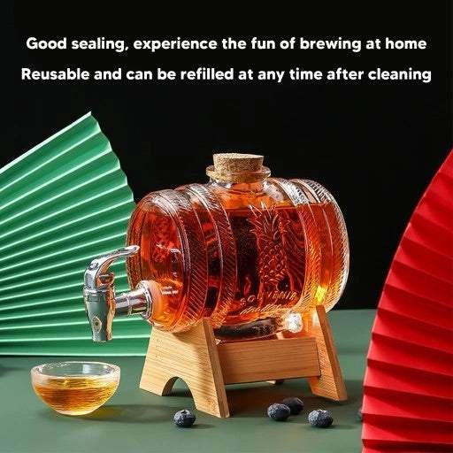 Stikla muca ar krānu 1L