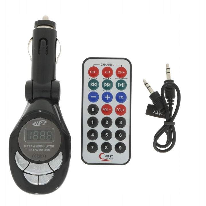 MP3 atskaņotājs ar FM modulatora raidītāju un LCD displeju