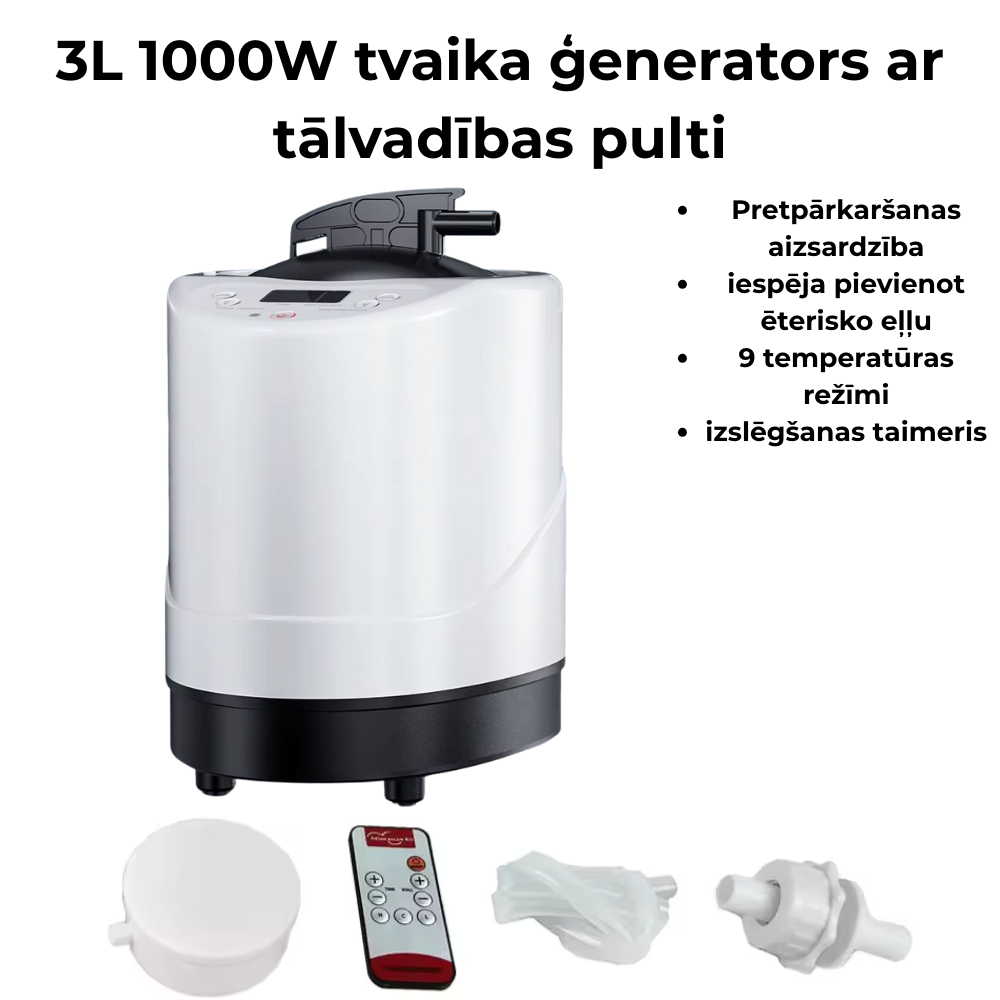Tvaika pirts portatīvā mājas sauna, 1000W 3L ģenerators ar tālvadības pulti, StoreXO