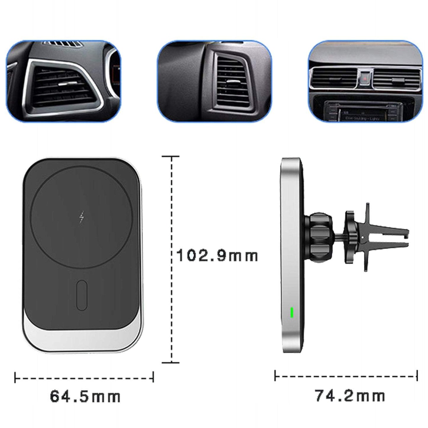 Automašīnas telefonu lādētājs bezvadu