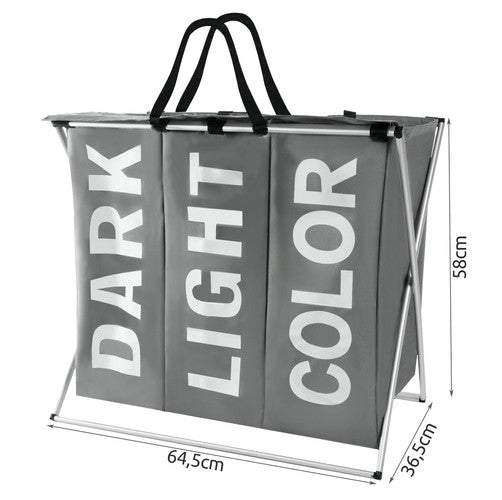 Veļas grozs ar 3 nodalījumiem