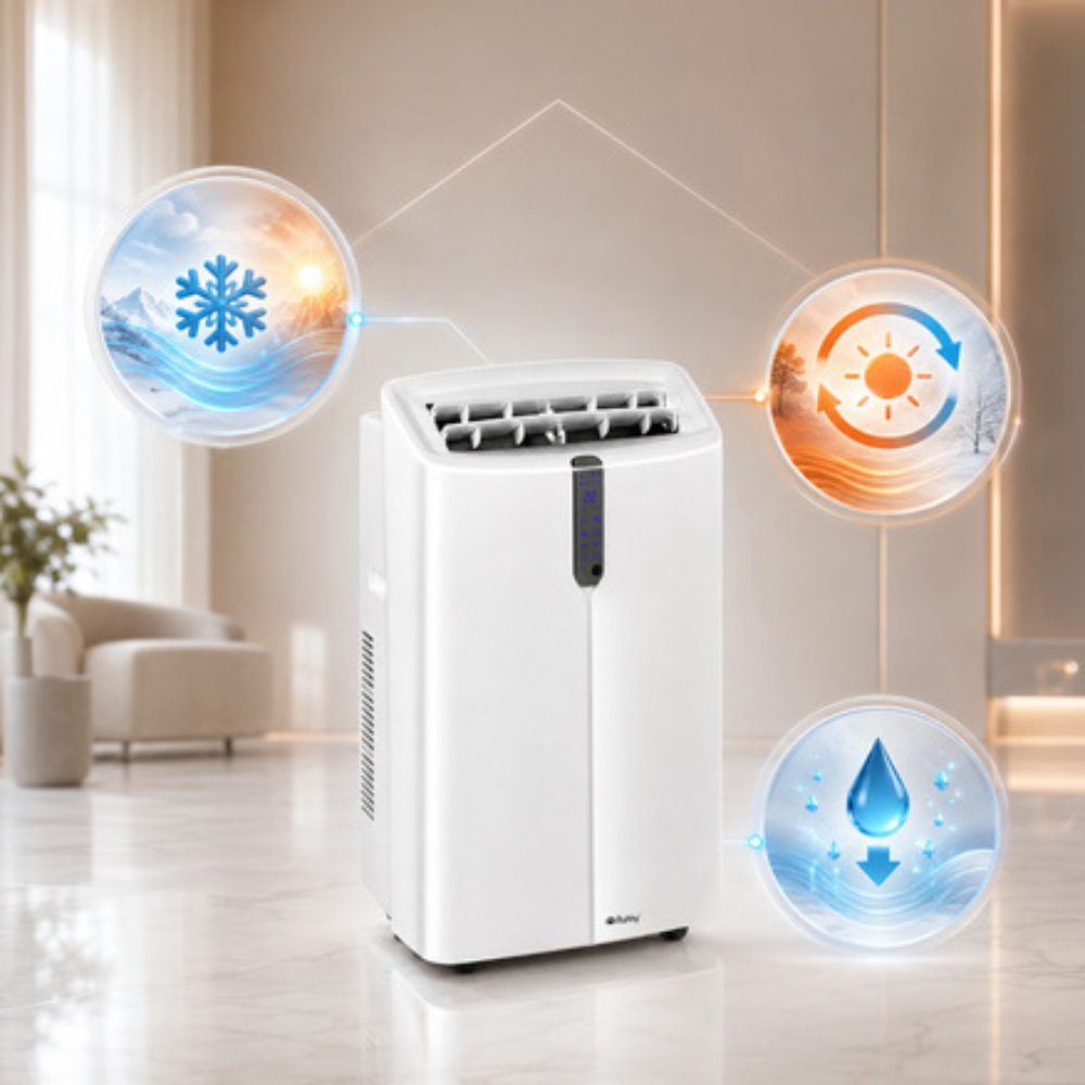 Mobilais kondicionieris 12000 BTU 3.5kW WiFi  4-in-1 ar apsildi un sausināšanu