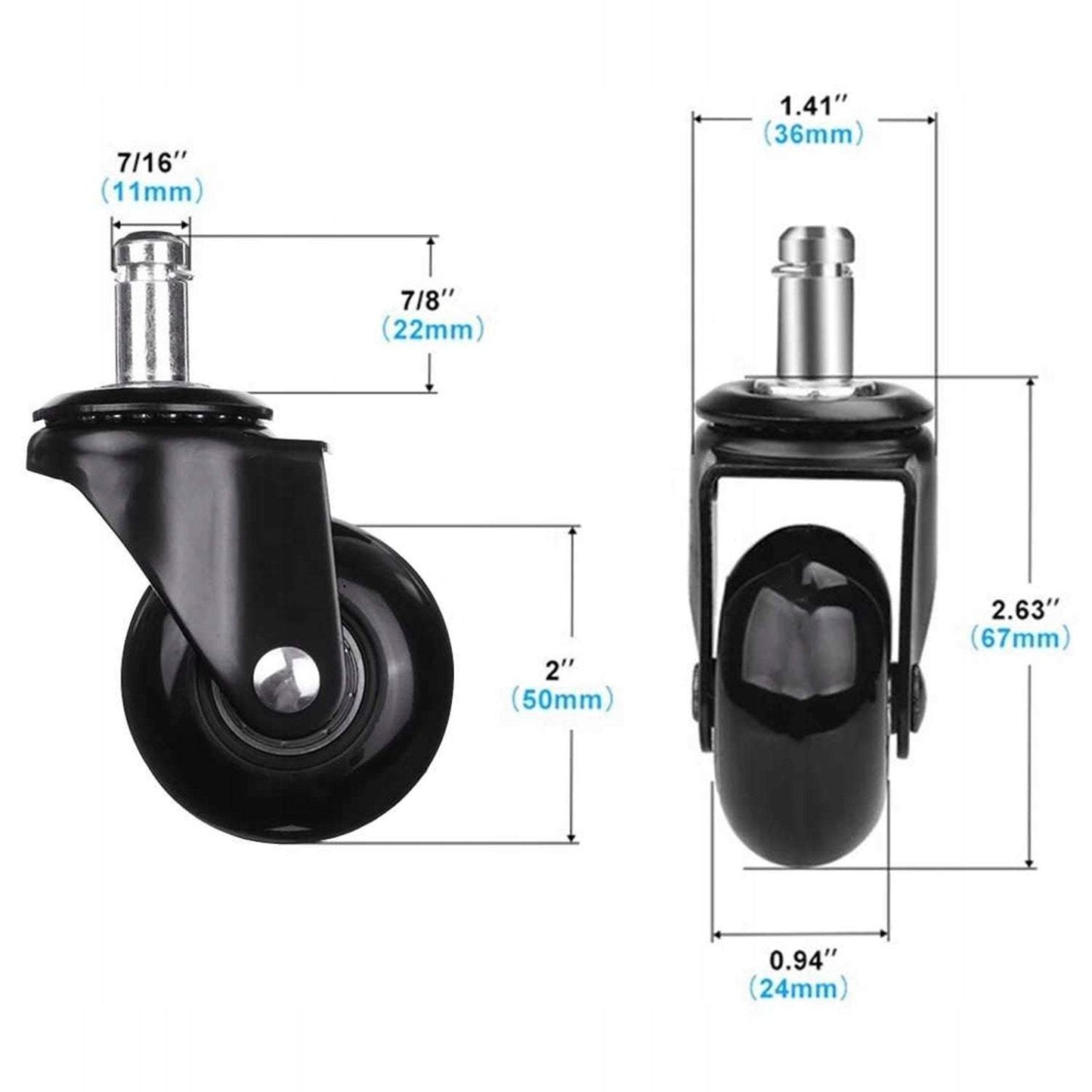 Gumijas riteņi krēslam 5gab