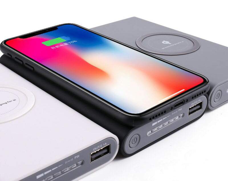 Bezvadu/indukcijas portatīvais lādētājs powerbank 60000mAh