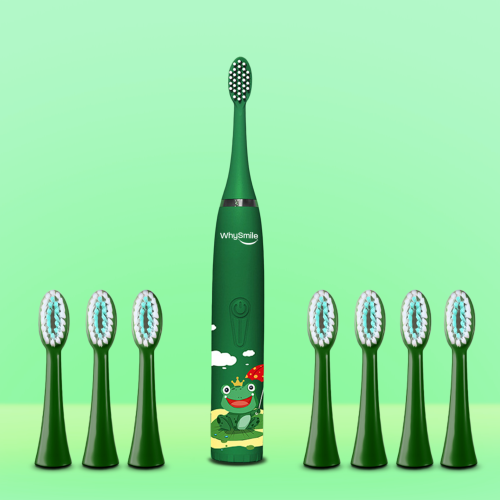 Elektriskā zobu birste bērniem, zaļa
