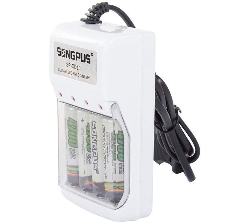 Bateriju lādētājs 4x AA/AAA kontaktligzdai + 4x 4700 mAh akumulātori