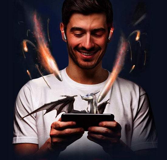 Bezvadu austiņas RGB Bluetooth ar powerbank funkciju