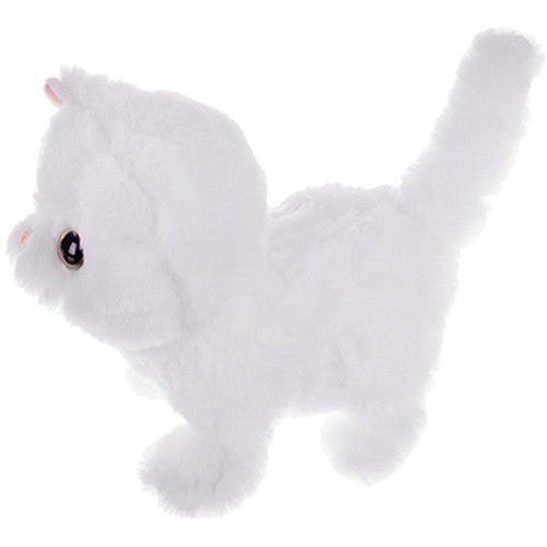 Interaktīvs balts kaķēns