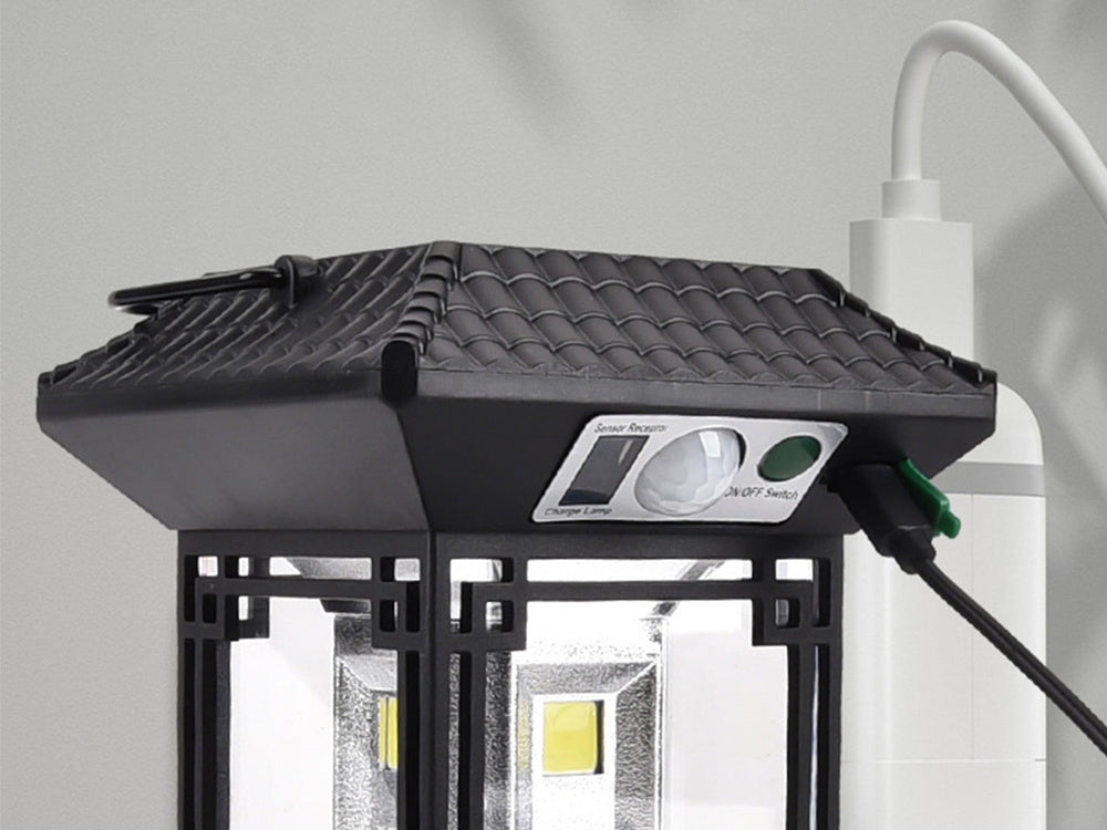 Saules lampa ar krēslas kustības sensoru, 5 režīmi, 60 LED spuldzes ar tālvadības pulti