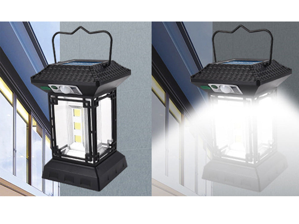 Saules lampa ar krēslas kustības sensoru, 5 režīmi, 60 LED spuldzes ar tālvadības pulti