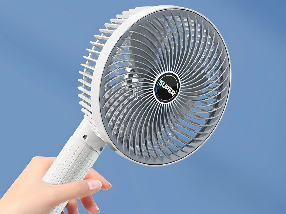 Galda ventilatora statīvs ar klipsi, 3 ātrumi, bezvadu, rokas ventilators