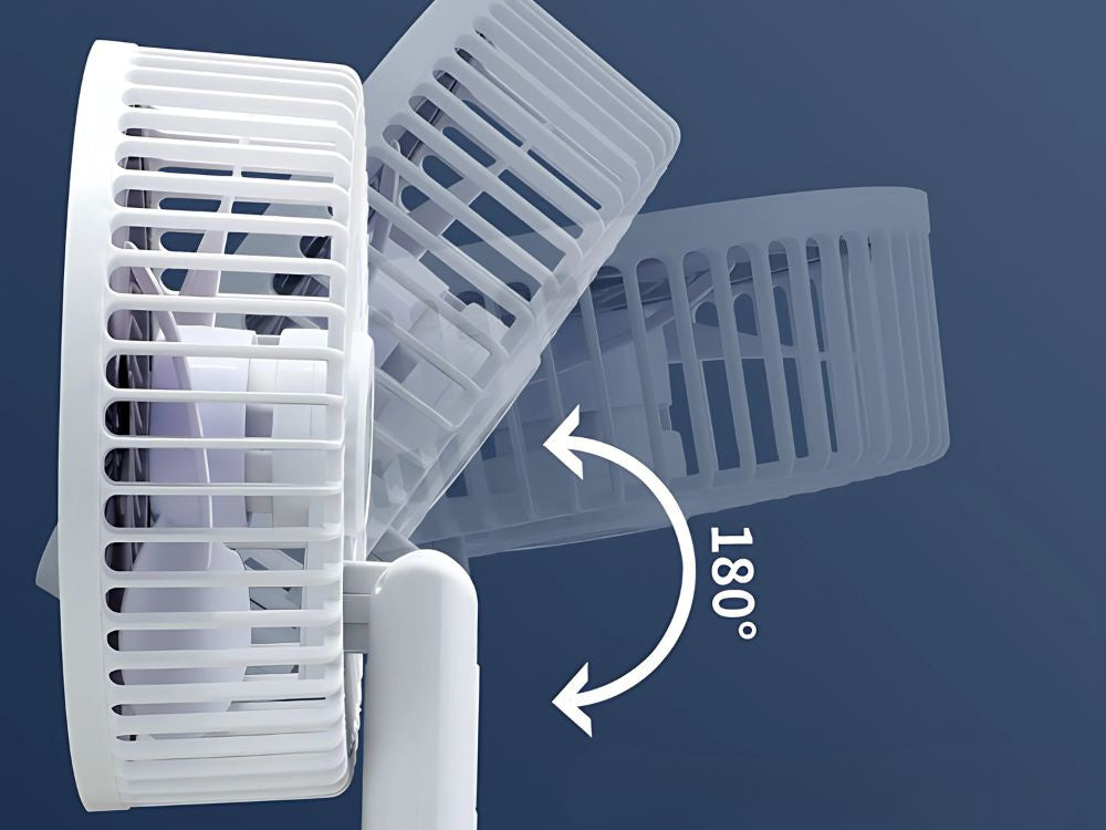 Galda ventilatora statīvs ar klipsi, 3 ātrumi, bezvadu, rokas ventilators