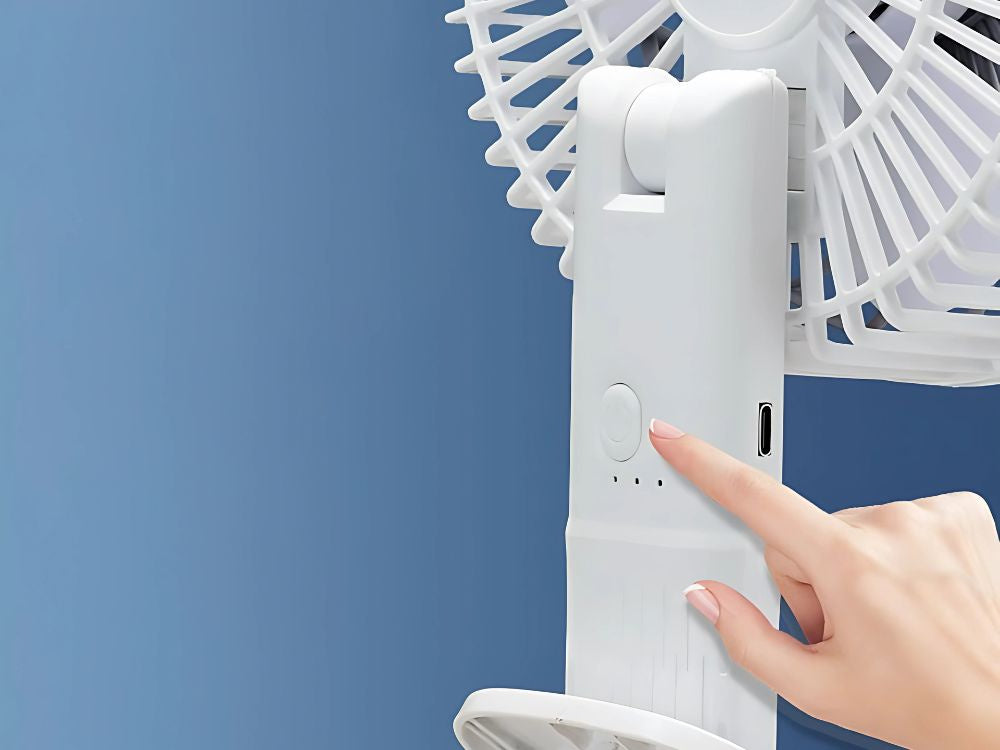 Galda ventilatora statīvs ar klipsi, 3 ātrumi, bezvadu, rokas ventilators