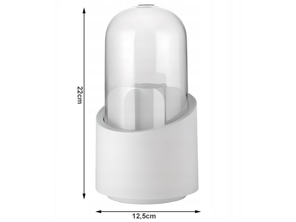 Kosmētikas organizators, grozāms grima otiņas turētājs ar vāku