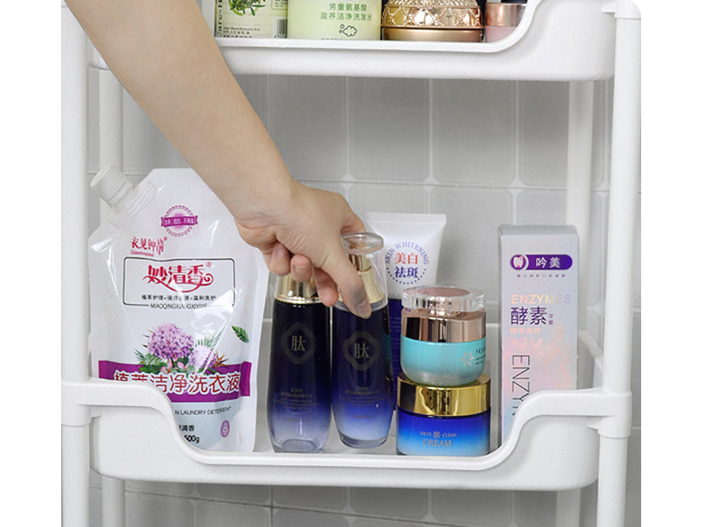 Vannas istabas plaukts virtuves skapītis mobilais grāmatu plaukts uz riteņiem 3 līmeņu āķi