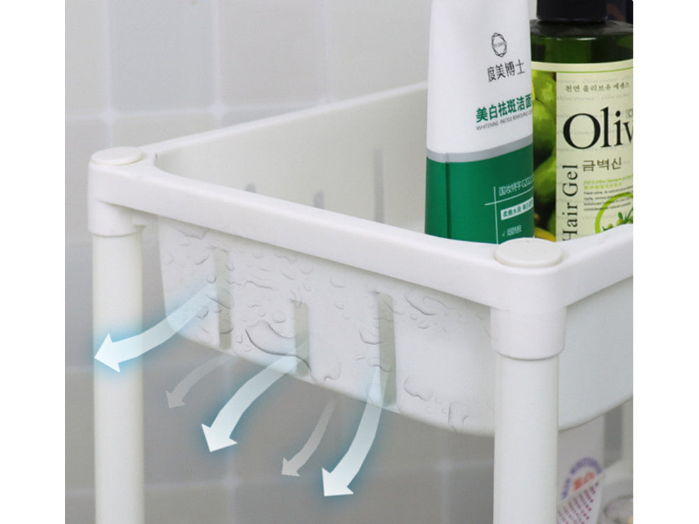 Vannas istabas plaukts virtuves skapītis mobilais grāmatu plaukts uz riteņiem 3 līmeņu āķi