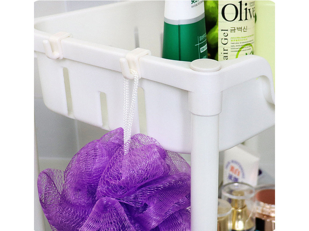 Vannas istabas plaukts virtuves skapītis mobilais grāmatu plaukts uz riteņiem 3 līmeņu āķi