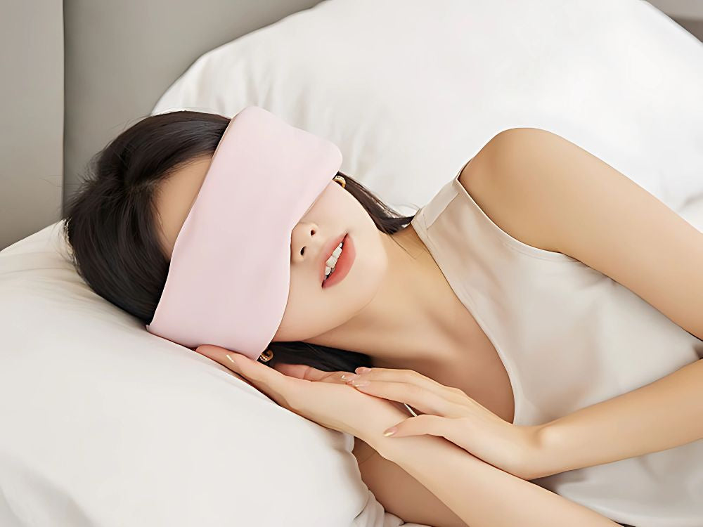 Aizsietām acīm miega maska ērta miega ceļošana 2 puses silta auksta