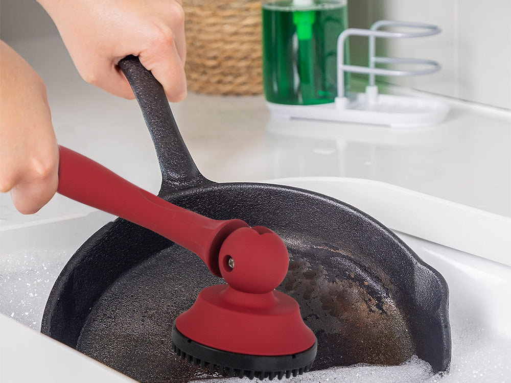 Abrazīvā birste katliem, pannām un pannām, spēcīga virtuves abrazīvā birste