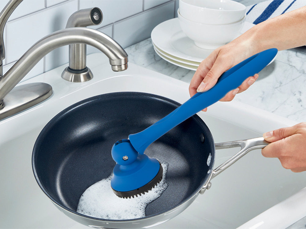 Abrazīvā birste katliem, pannām un pannām, spēcīga virtuves abrazīvā birste