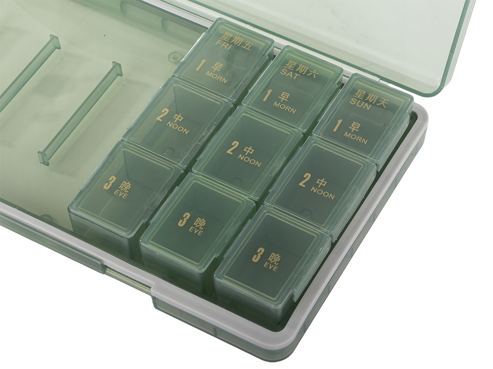 Zāļu iepakojums tablešu kastīte diennakts laiks zāļu kasete nedēļas