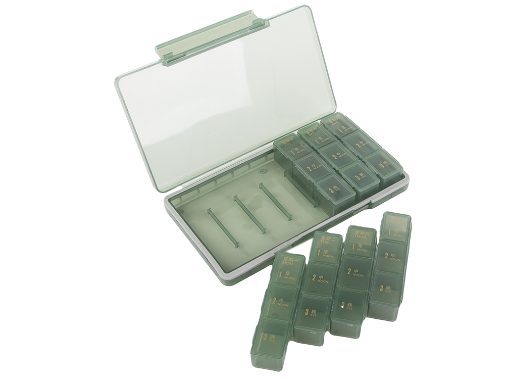 Zāļu iepakojums tablešu kastīte diennakts laiks zāļu kasete nedēļas