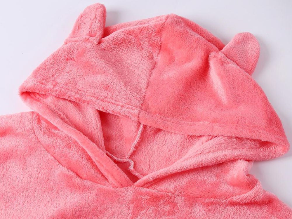 Silta sieviešu pidžama divdaļīga ar kapuci, mīksta plīša, īsa L izmēra