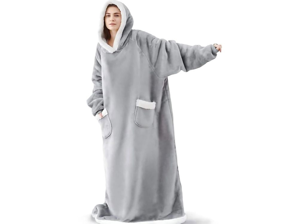 Silta sporta sedziņa ar lielu, oversized, biezu, mīkstu kapuci, gara, XXL izmēra halāta formā