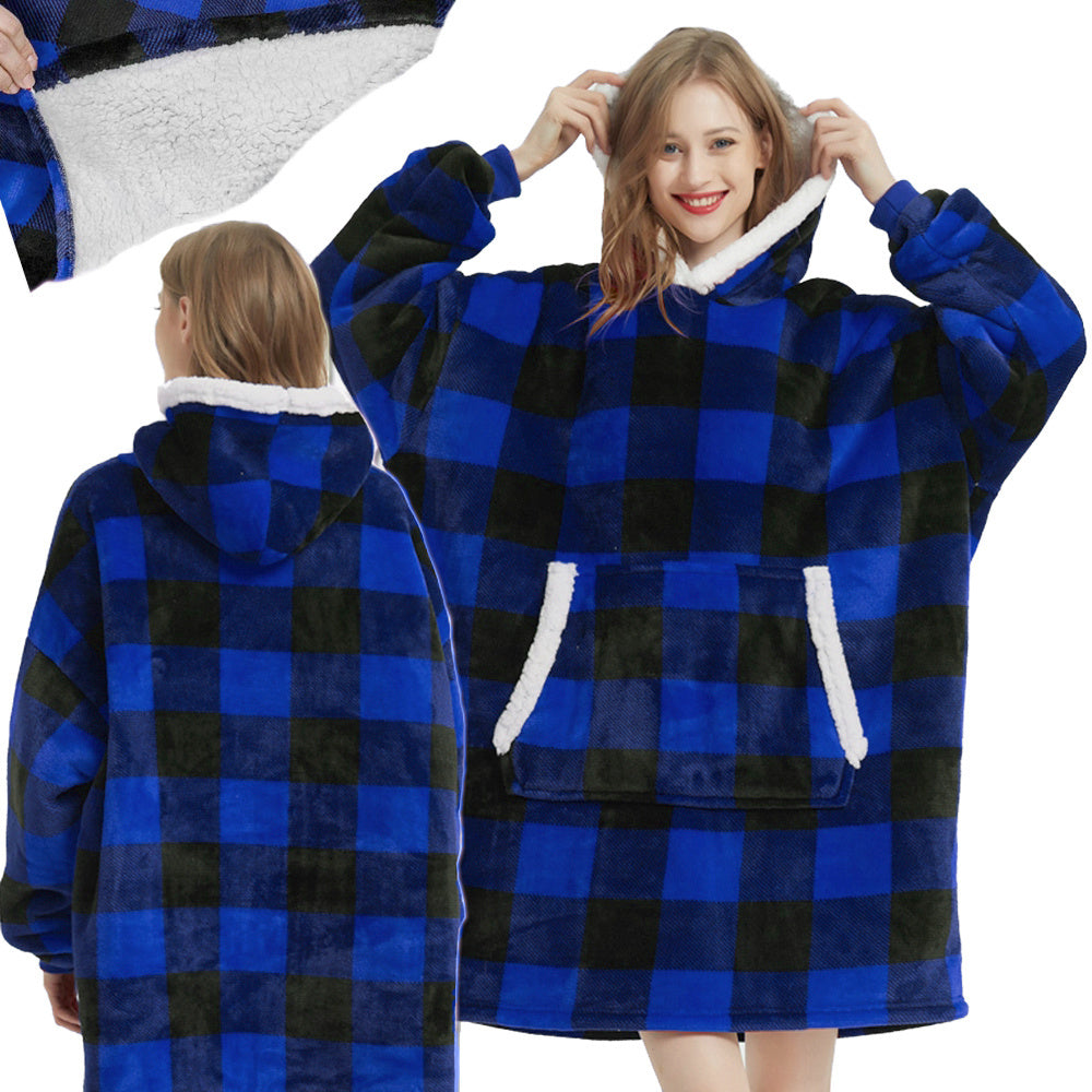 Silta, liela izmēra sega XXL 2in1, bieza kažokāda, mīksts halāts ar kapuci