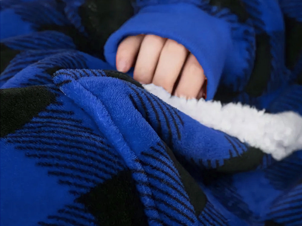 Silta, liela izmēra sega XXL 2in1, bieza kažokāda, mīksts halāts ar kapuci