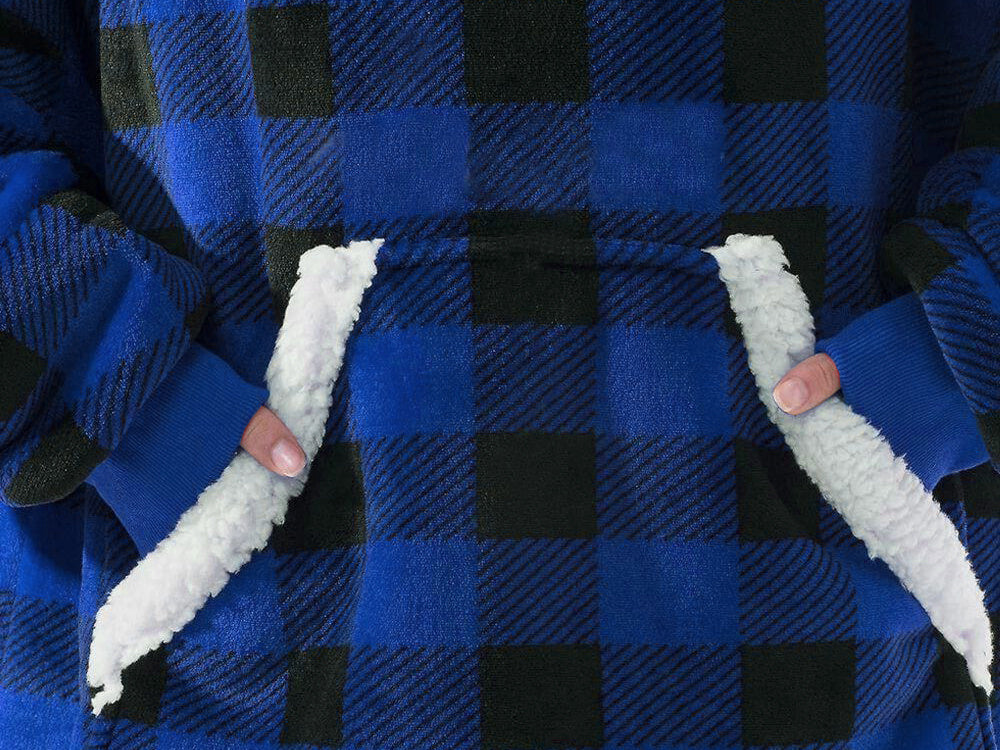 Silta, liela izmēra sega XXL 2in1, bieza kažokāda, mīksts halāts ar kapuci