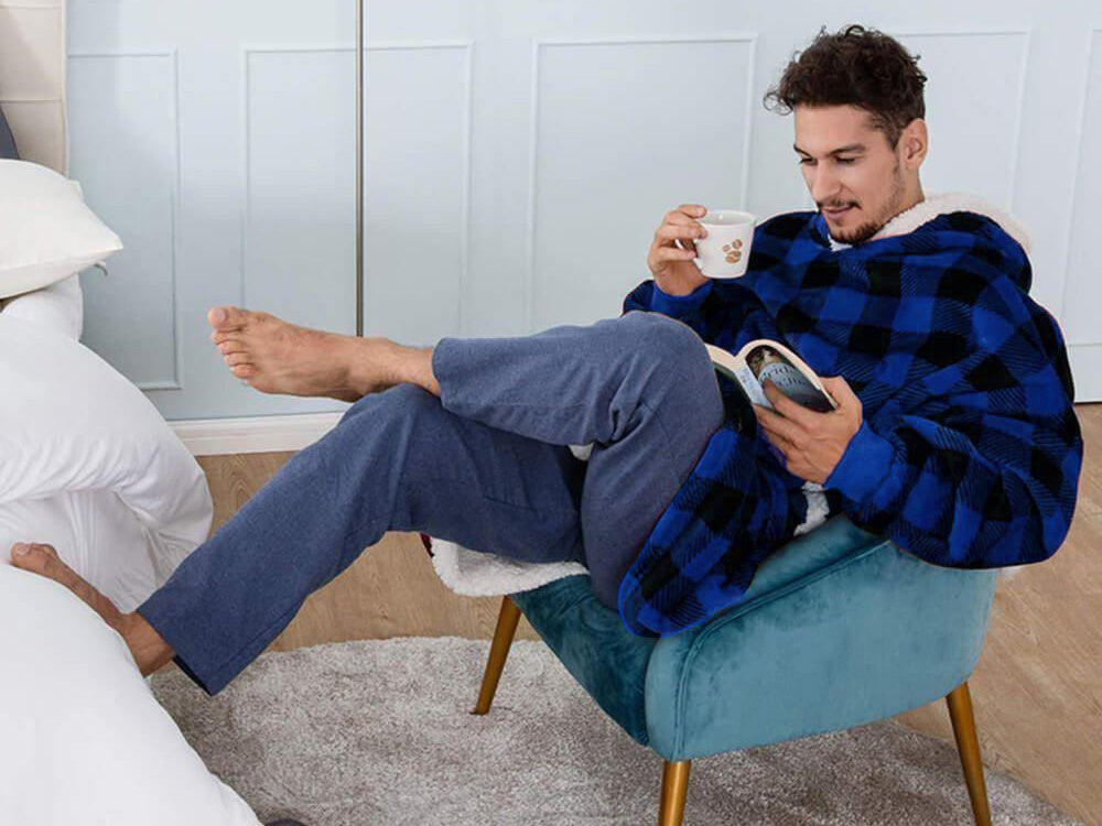 Silta, liela izmēra sega XXL 2in1, bieza kažokāda, mīksts halāts ar kapuci