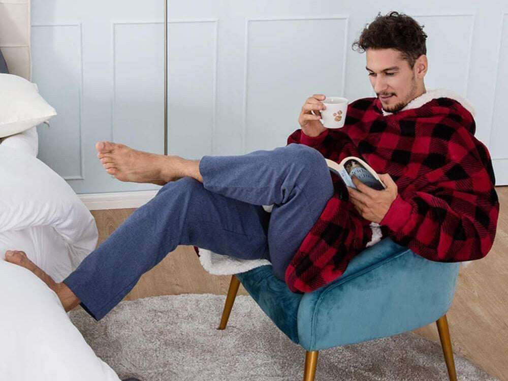 Silta, liela izmēra sega XXL 2in1, bieza kažokāda, mīksts halāts ar kapuci