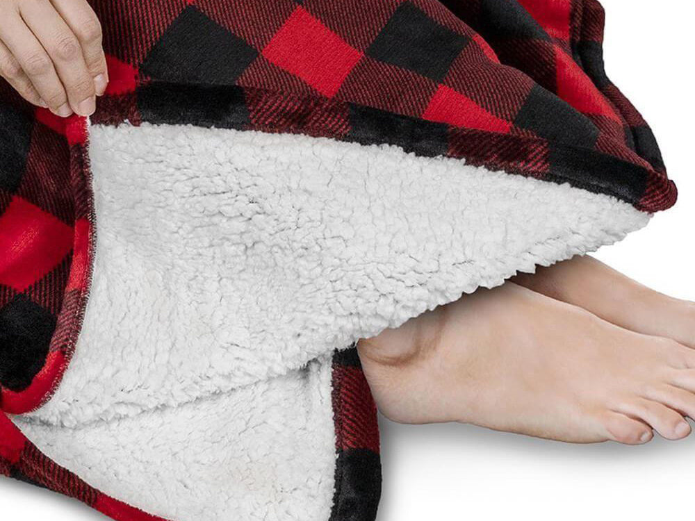 Silta, liela izmēra sega XXL 2in1, bieza kažokāda, mīksts halāts ar kapuci