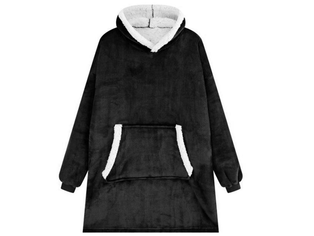 Silts sporta krekls ar lielu segu xxl 2in1 biezu kažokādu un mīkstu kapuci halāts