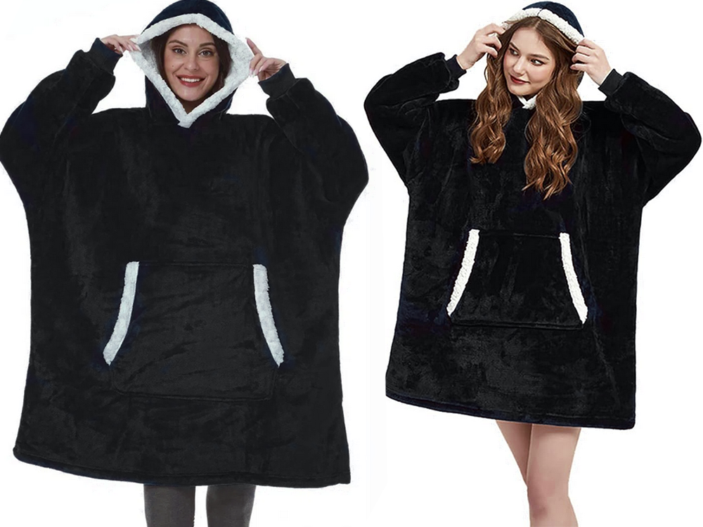 Silts sporta krekls ar lielu segu xxl 2in1 biezu kažokādu un mīkstu kapuci halāts