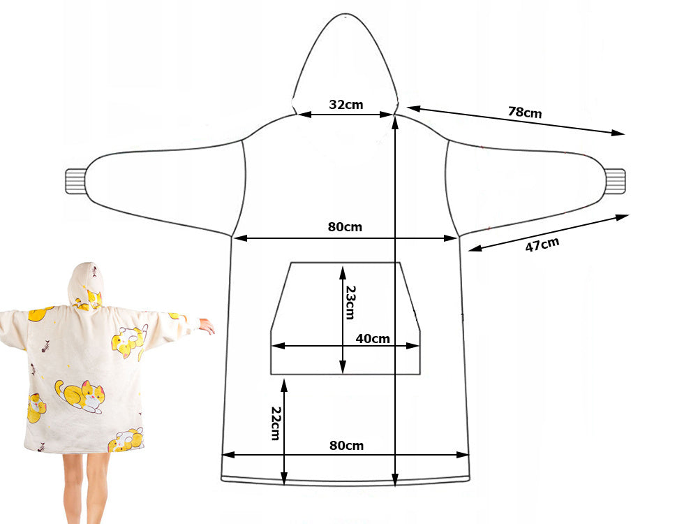 Silta kaķu sega ar biezu, mīkstu kažoku un kapuci, liela izmēra (2in1)