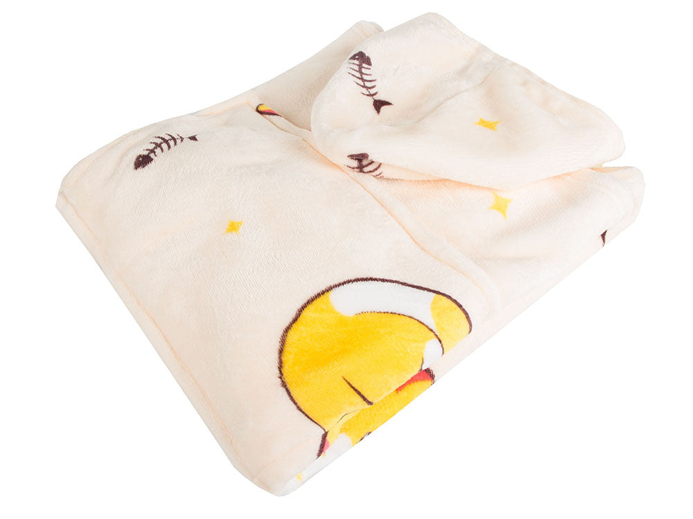 Silta kaķu sega ar biezu, mīkstu kažoku un kapuci, liela izmēra (2in1)