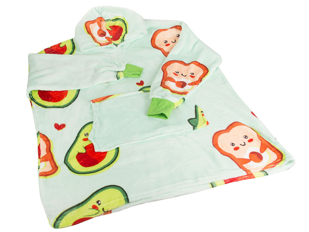 Silta avokado krāsas sporta džempera oversize sega xxl 2in1 bieza mākslīgās kažokādas mīksta sega ar kapuci