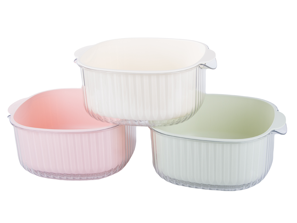 Dubultā bļoda augļu caurdurīša, sietiņa groza, sietiņa, sietiņa mazgāšanai