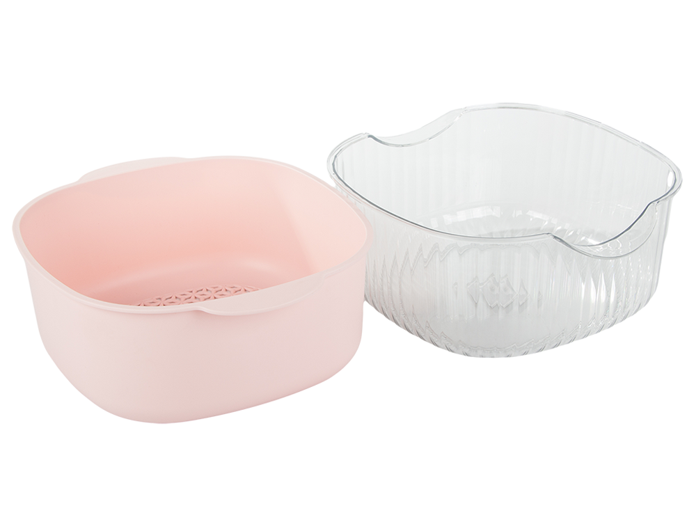 Dubultā bļoda augļu caurdurīša, sietiņa groza, sietiņa, sietiņa mazgāšanai