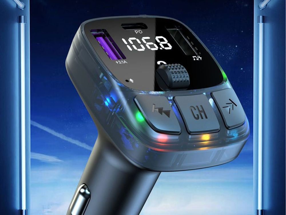 FM mp3 mp3 raidītājs skaļuma regulēšanas ierīce 2 x USB + USB C Bluetooth 5.3 LCD 12V