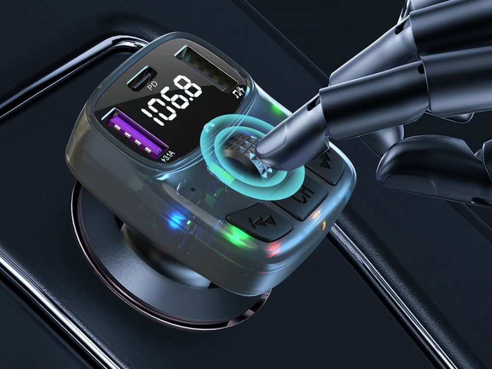 FM mp3 mp3 raidītājs skaļuma regulēšanas ierīce 2 x USB + USB C Bluetooth 5.3 LCD 12V