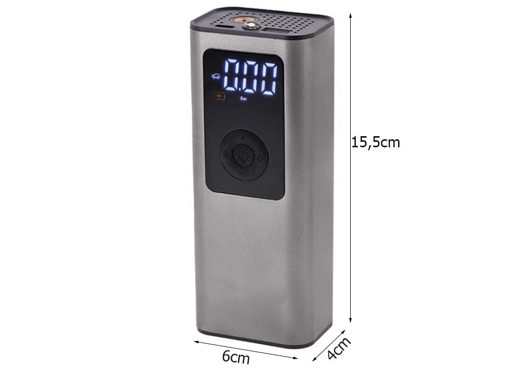 Akumulatora sūknis velosipēda automašīnas elektriskajam kompresoram 10 bāru LCD