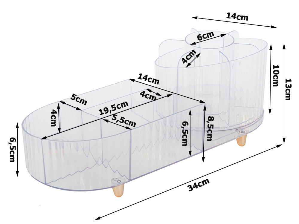 kosmētikas organizators rotaslietu otu turētājs grozāms otu turētājs