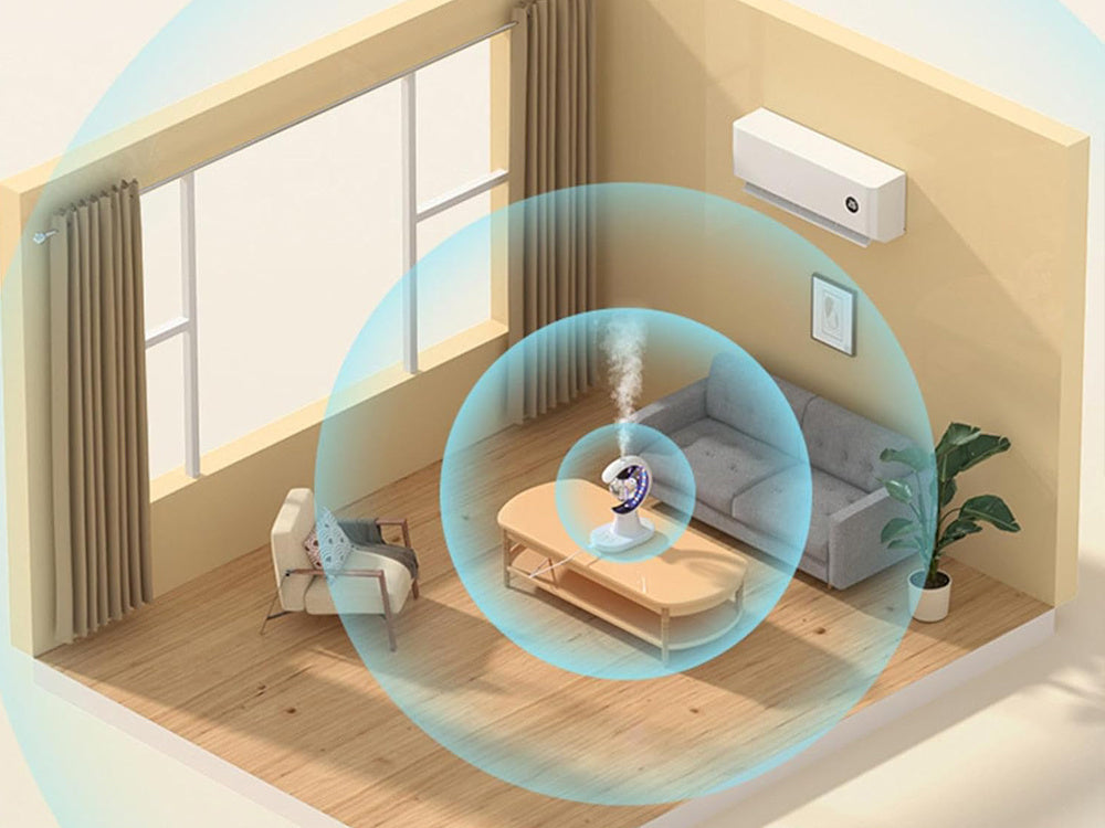 Gaisa mitrinātājs, aromātisks difuzors aromterapijai, nakts gaismas atbaidītājs