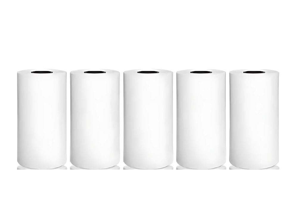 Termopapīrs mini pašlīmējošam printerim 55 mm 5 ruļļi ātrai drukāšanai