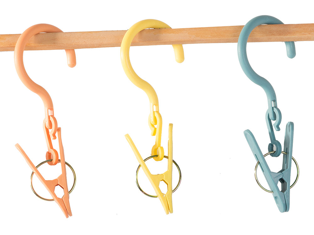 3 veļas žāvēšanas klipšu komplekts ar āķiem