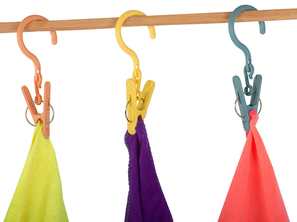 3 veļas žāvēšanas klipšu komplekts ar āķiem