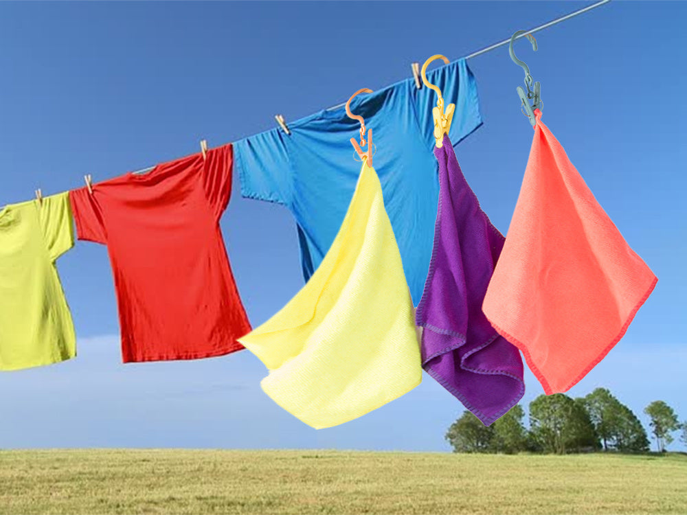 3 veļas žāvēšanas klipšu komplekts ar āķiem